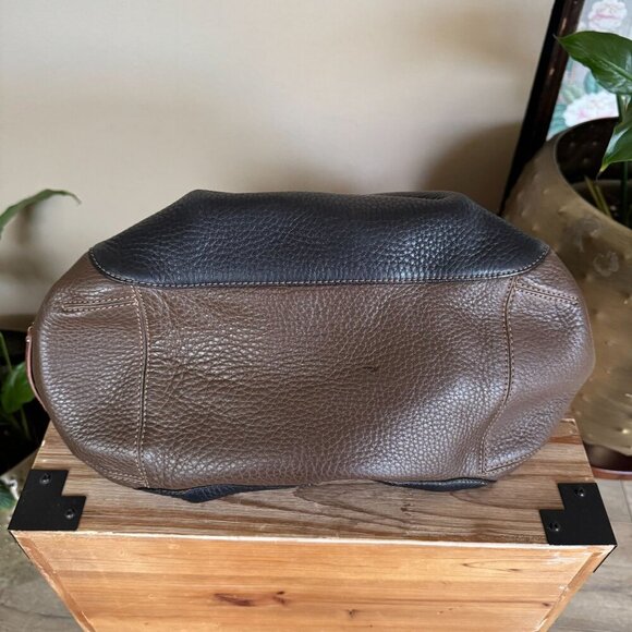 COLE HAAN Village Tri Color H05 Pebbled Leather Trapeze Large Hobo Shoulder Bag - Picture 10 of 17